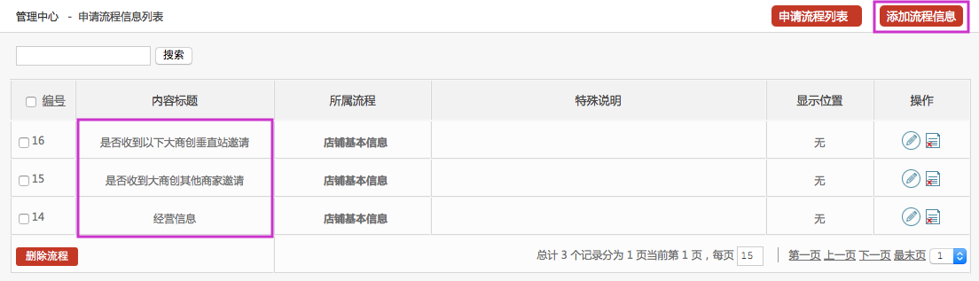 商家入驻管理 15.1申请流程管理